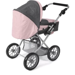 BAYER CHIC 2000 Combi Poppenwagen LENI Melange Antraciet-roze -SpeelgoedKorting bayer chic 2000 combi poppenwagen leni melange antraciet roze a355195 2