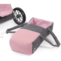 BAYER CHIC 2000 Combi Poppenwagen LENI Melange Grijs Roze -SpeelgoedKorting bayer chic 2000 combi poppenwagen leni melange grijs roze a271232 4