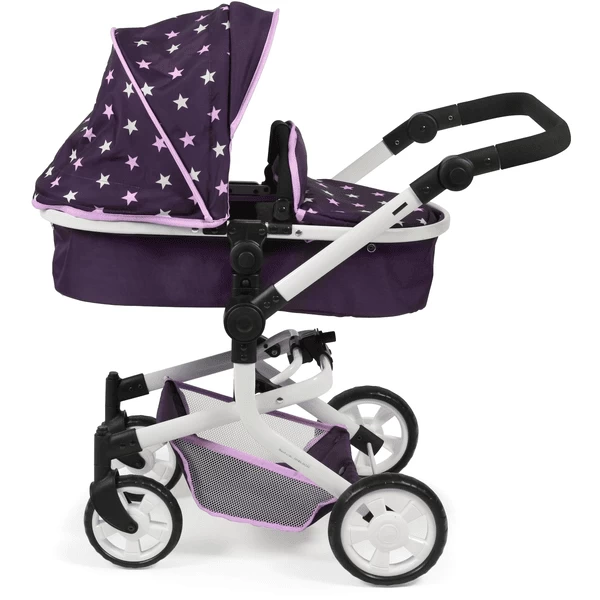 BAYER CHIC 2000 Combi Poppenwagen MIKA Stars Lila 2 BAYER CHIC 2000 Combi Poppenwagen MIKA Stars Lila - Afbeelding 2