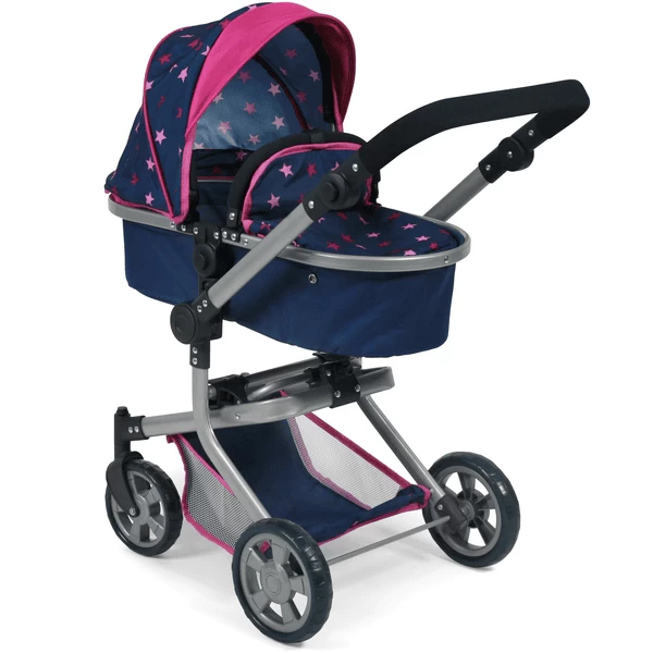 BAYER CHIC 2000 Combi Poppenwagen MIKA Stars Marine 1 BAYER CHIC 2000 Combi Poppenwagen MIKA Stars Marine