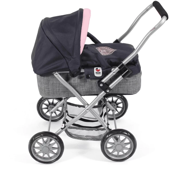 BAYER CHIC 2000 Mini Knuffel Kinderwagen SMARTY Melange Grijs-navy 2 BAYER CHIC 2000 Mini Knuffel Kinderwagen SMARTY Melange Grijs-navy - Afbeelding 2