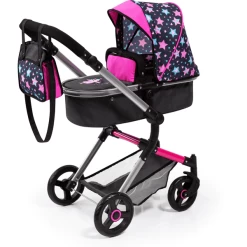 Bayer Design Neo Vario Combi Poppenwagen Zwart, Met Sterren