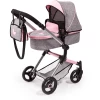 Bayer Design Neo Vario Combinatie Poppenwagen Grijs/roze, Met Vlinder