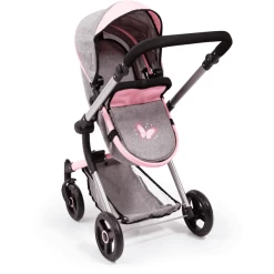Bayer Design Neo Vario Combinatie Poppenwagen Grijs/roze, Met Vlinder -SpeelgoedKorting bayer design neo vario combinatie poppenwagen grijs roze met vlinder a313421 3