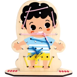 Bino Eerste Houten Rijgspel, Aankleedplezier -SpeelgoedKorting bino eerste houten rijgspel aankleedplezier a360502 2