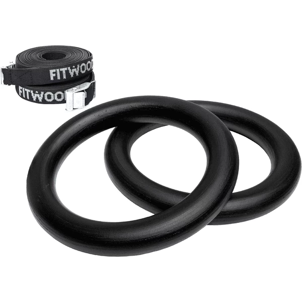 Fitwood ULPU MINI Turnringen, Zwart - Zwarte Banden 1 Fitwood ULPU MINI Turnringen, Zwart - Zwarte Banden