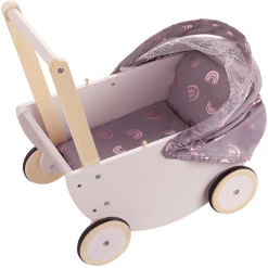 Howa Poppenwagen "Regenboog" Van Hout Met Opvouwbare Kap -SpeelgoedKorting howa poppenwagen regenboog van hout met opvouwbare kap a349821 2