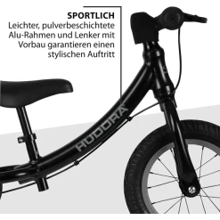 HUDORA ® Loopfiets Advanced Alu, Zwart -SpeelgoedKorting hudora loopfiets advanced alu zwart a297325 4