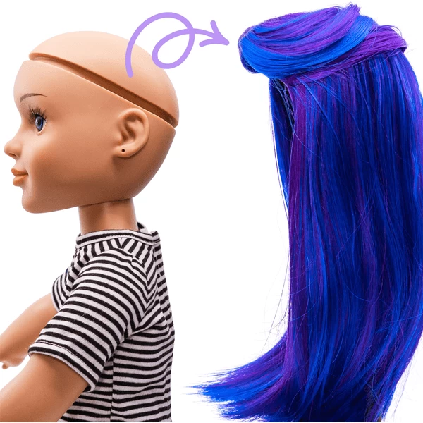 I'M A GIRLY Blauwe Lange Pruik 2 I'M A GIRLY Blauwe Lange Pruik - Afbeelding 2