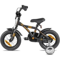 PROMETHEUS BICYCLES ® Kinderfiets 12" In Zwart Mat & Orange Vanaf 3 Jaar Met Zijwieltjes -SpeelgoedKorting prometheus bicycles kinderfiets 12 in zwart mat amp orange vanaf 3 jaar met zijwieltjes a311938 2