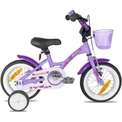 SpeelgoedKorting -SpeelgoedKorting prometheus bicycles kinderfiets 12 vanaf 3 jaar met zijwieltjes in paars amp wit a311929 1