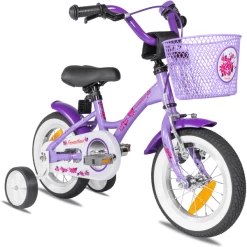 PROMETHEUS BICYCLES ® Kinderfiets 12" Vanaf 3 Jaar Met Zijwieltjes In Paars & Wit
