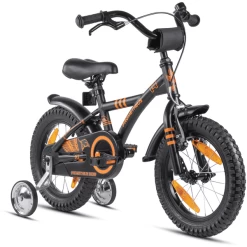 PROMETHEUS BICYCLES ® Kinderfiets 14 Inch Zwart Mat & Orange