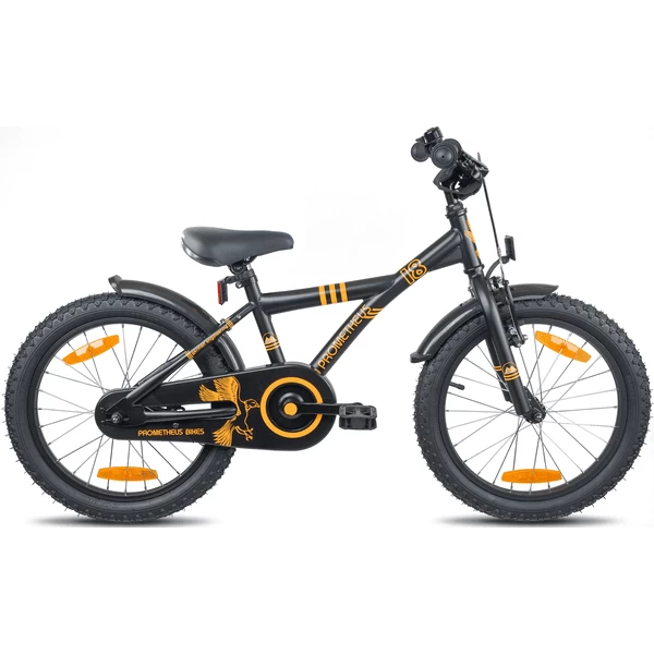 PROMETHEUS BICYCLES ® Kinderfiets 18" Zwart-Matt Orange 2 PROMETHEUS BICYCLES ® Kinderfiets 18" Zwart-Matt Orange - Afbeelding 2