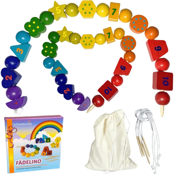 Schmetterline Houten Rijgspel - Fädelino 1 Schmetterline Houten Rijgspel - Fädelino