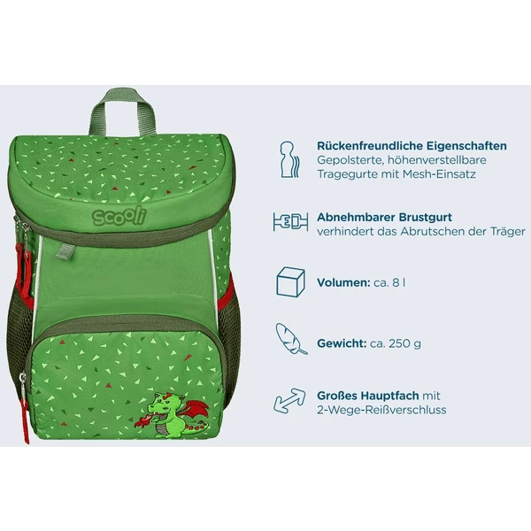 Scooli Mini Me Kindergarten Rugzak Diego Draak 5 Scooli Mini Me Kindergarten Rugzak Diego Draak - Afbeelding 5
