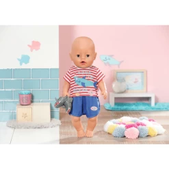 Zapf Creation BABY Born® Bath Pyjama & Klompjes Blauw 43cm -SpeelgoedKorting zapf creation baby born bath pyjama amp klompjes blauw 43cm a403227 4